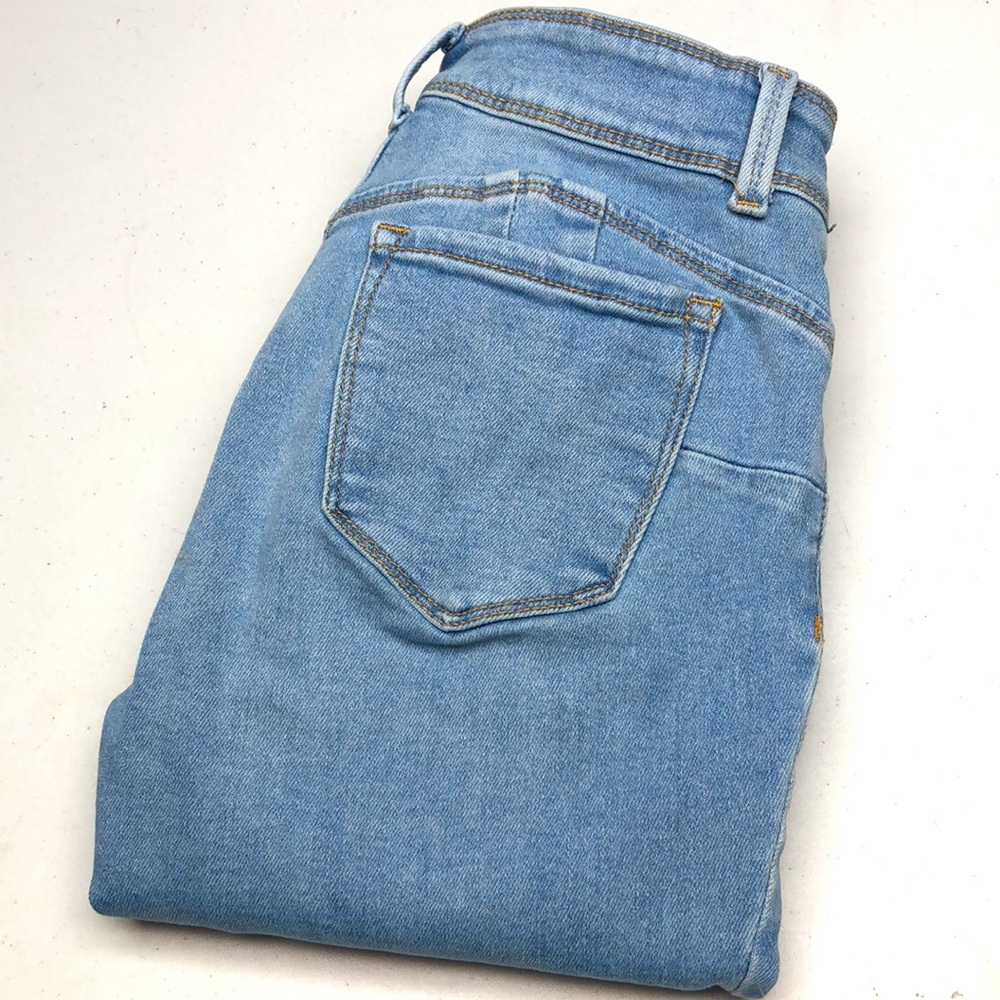 LIGHTWASH WAX JEANS BUTT, I LOVE YOU SUPER SKINNY JEANS 7/27x26 ⭐️